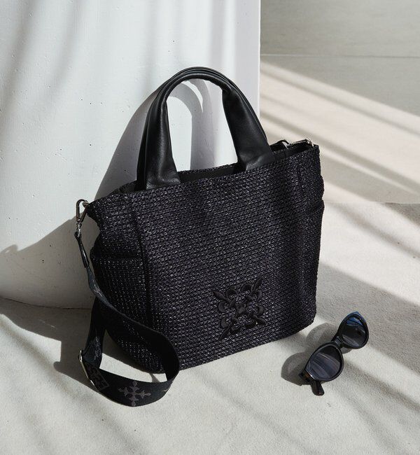  「ナイロンラフィア2WAYトートバッグ」|トートバッグ|ブラック