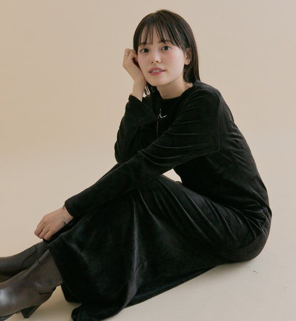  「[森川企画]バックオープンベロアワンピース」|ワンピース|