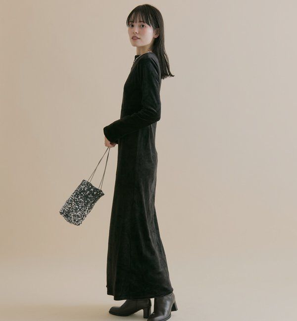  「[森川企画]バックオープンベロアワンピース」|ワンピース|