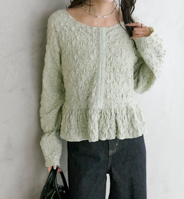  「シャーリングペプラム TOPS」|シャツ・ブラウス|