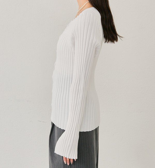  「ラウンドスリットリブカーディガン」|カーディガン|