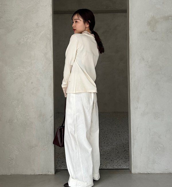  「【＠___s_m17企画】ストライプ付け襟配色ニット」|Tシャツ・カットソー|