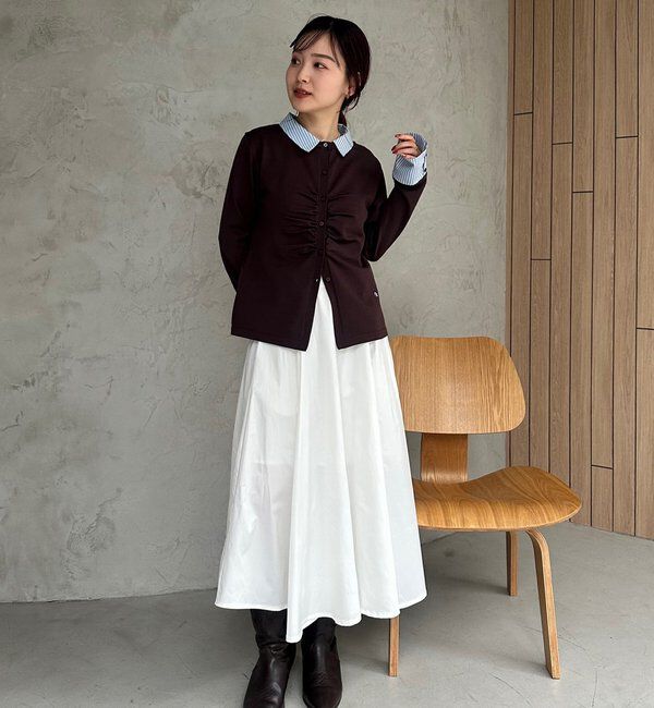  「【＠___s_m17企画】ストライプ付け襟配色ニット」|Tシャツ・カットソー|