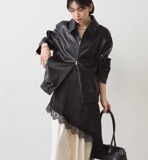  「サテンレースアシメキャミ」|シャツ・ブラウス|