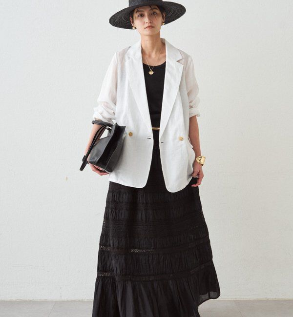  「【INDIA】ギャザーティアードレーススカート」|スカート|