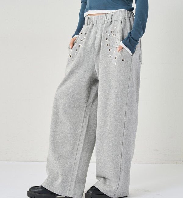  「アイレットスウェットパンツ」|チノ|グレー