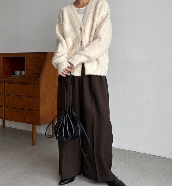  「ニュアンスボタンレイヤード風カーディガン」|カーディガン|