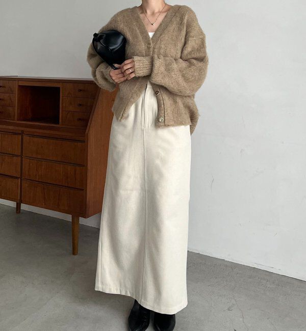  「ニュアンスボタンレイヤード風カーディガン」|カーディガン|