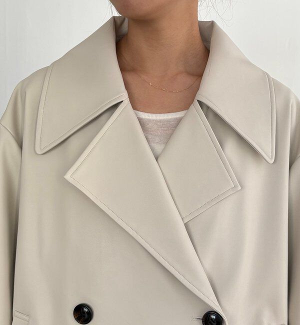  「【サイズ展開あり】レザーミドルコート」|その他|