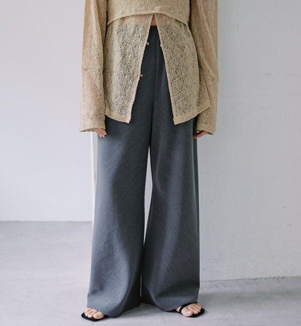  「ダブルクロスワイドパンツ」|チノ|グレー