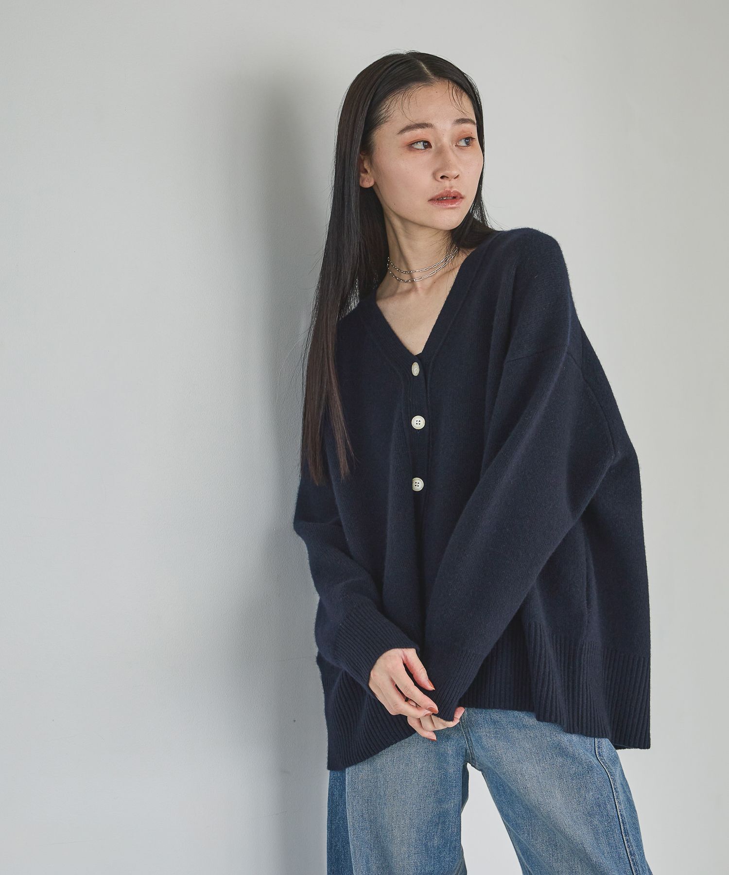 A part by 「カシミヤコンBIG Vネックカーディガン」|ニット・セーター|