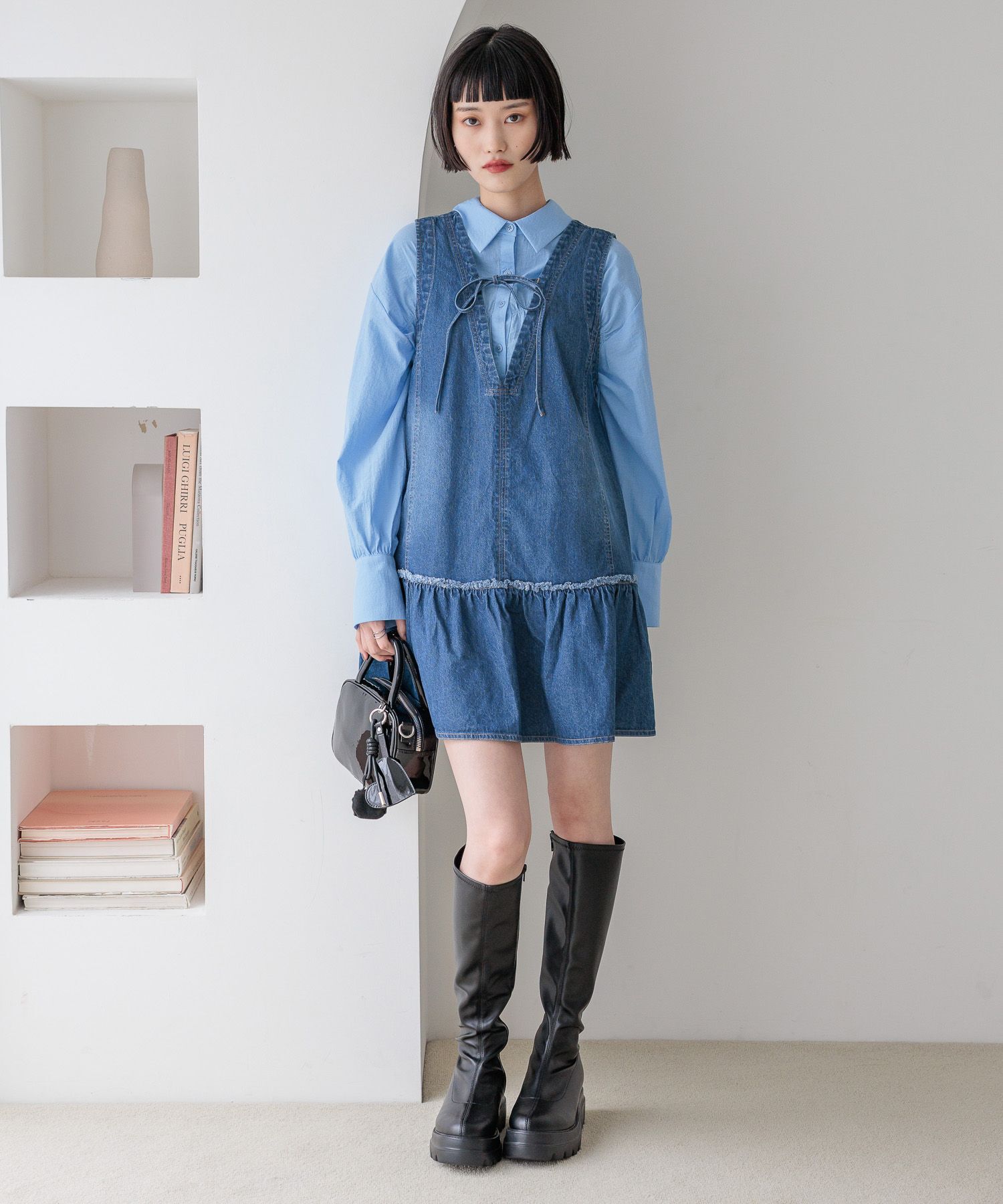 LOWRYS FARM「デニムミニワンピース」|ワンピース|