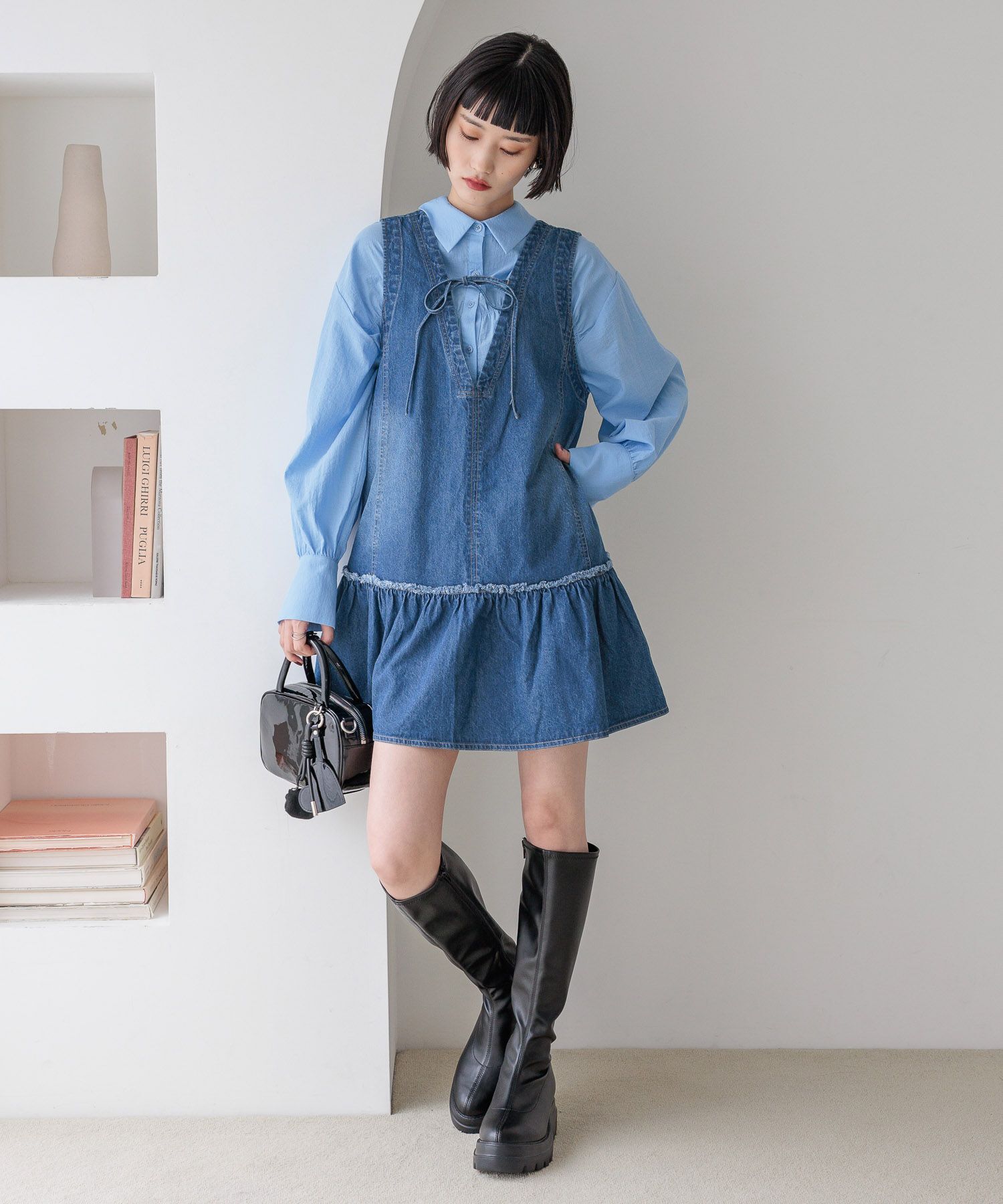 LOWRYS FARM「デニムミニワンピース」|ワンピース|