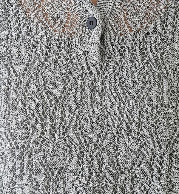 collex「レーシー柄ニットポロ／透かし編み・サマーニット【予約】」|ニット・セーター|