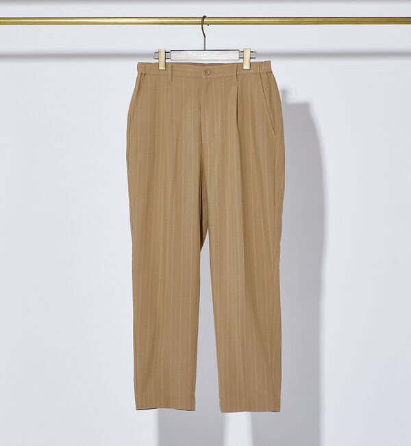 ABAHOUSE「【ペンストライプ】ワイド テーパードパンツ」|その他|ベージュ