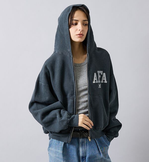 ABAHOUSE「【REMI RELIEF / レミ レリーフ】  SP加工 起毛裏毛 ZIPパー」|パーカー|ブラック