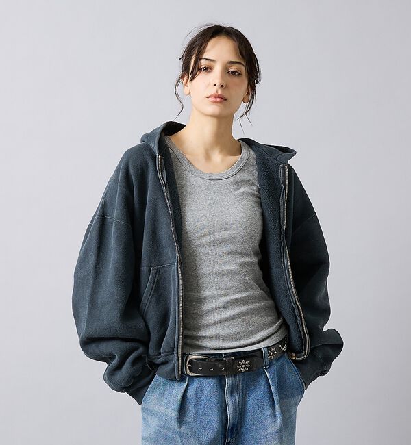 ABAHOUSE「【REMI RELIEF / レミ レリーフ】  SP加工 起毛裏毛 ZIPパー」|パーカー|