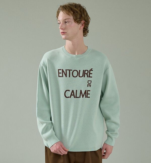 ABAHOUSE「ジャガードロゴニット プルオーバー / オーバーサイズ / LE TRIO AB」|ニット・セーター|