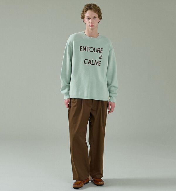 ABAHOUSE「ジャガードロゴニット プルオーバー / オーバーサイズ / LE TRIO AB」|ニット・セーター|