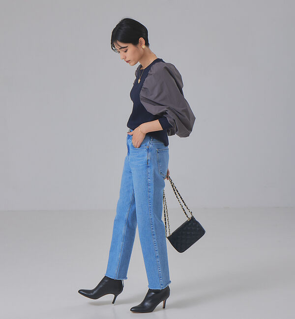 Rouge vif「ファブリックスリーブプルオーバー」|ニット・セーター|