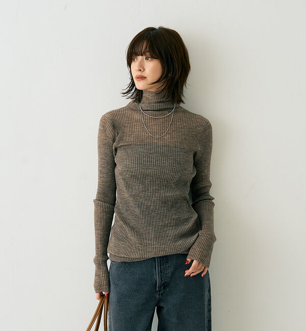 Rouge vif「シアータートルネックリブニット」|ニット・セーター|