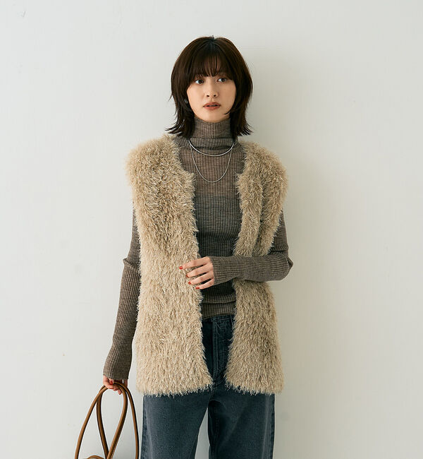 Rouge vif「シアータートルネックリブニット」|ニット・セーター|