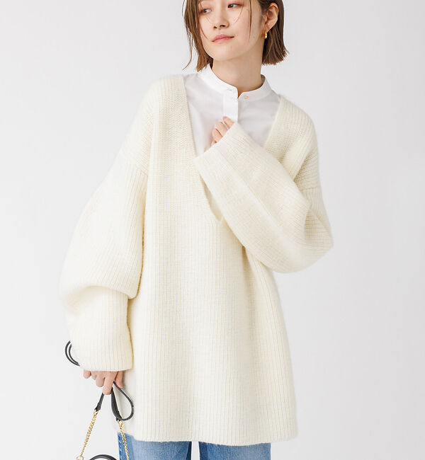 Rouge vif「畦ニット チュニック」|ニット・セーター|アイボリー