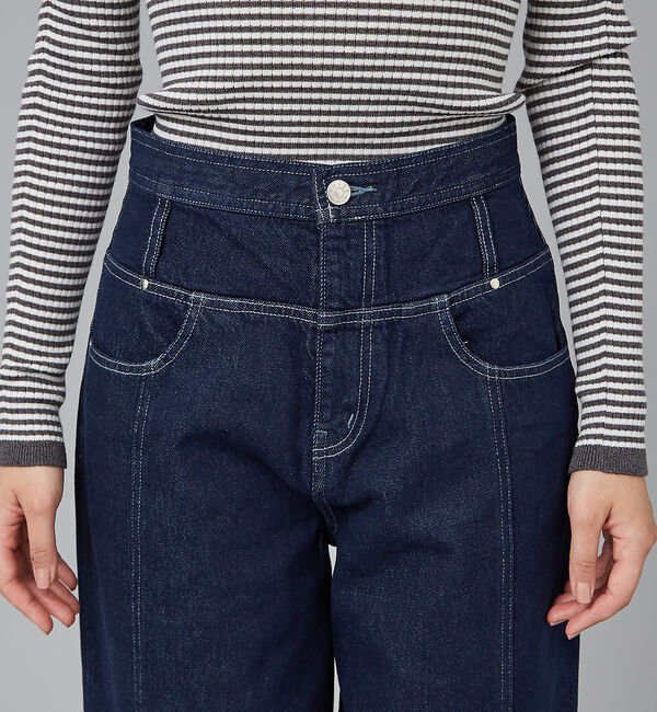 qualite「【SERGE de blue】レトロ　ウエスタンデニムパンツ」|デニム|