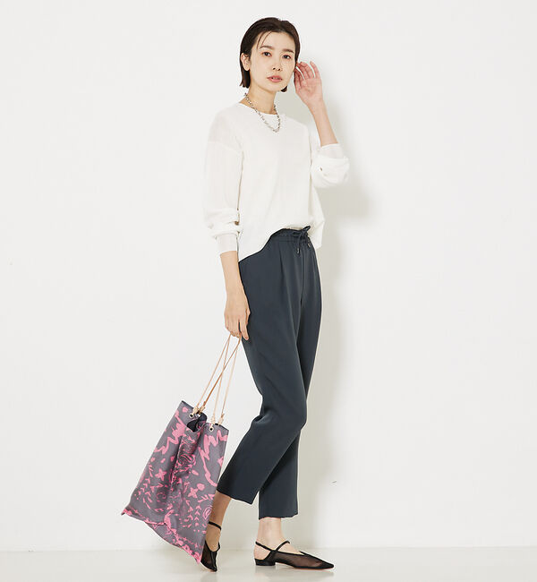 qualite「トルコサテンドロストパンツ」|スラックス|