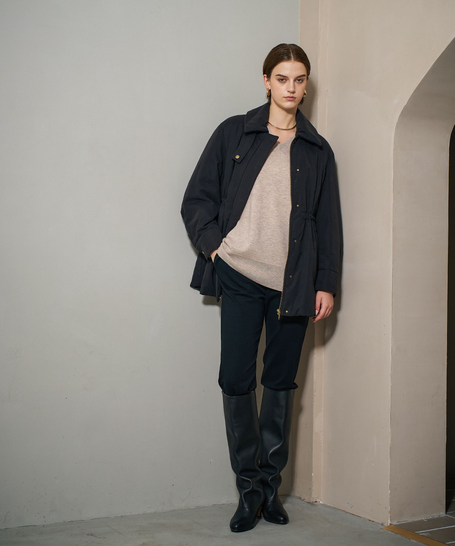 qualite「【軽やかでほどよい暖かさ】ピーチパデッドブルゾン」|ブルゾン・スタジャン|