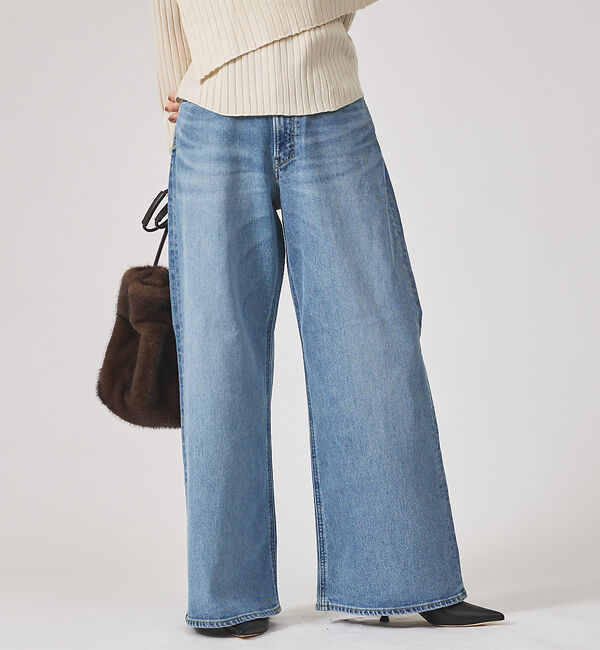 qualite「【YANUK】KATE (Loose Buggy) ワイドデニム」|デニム|サックスブルー