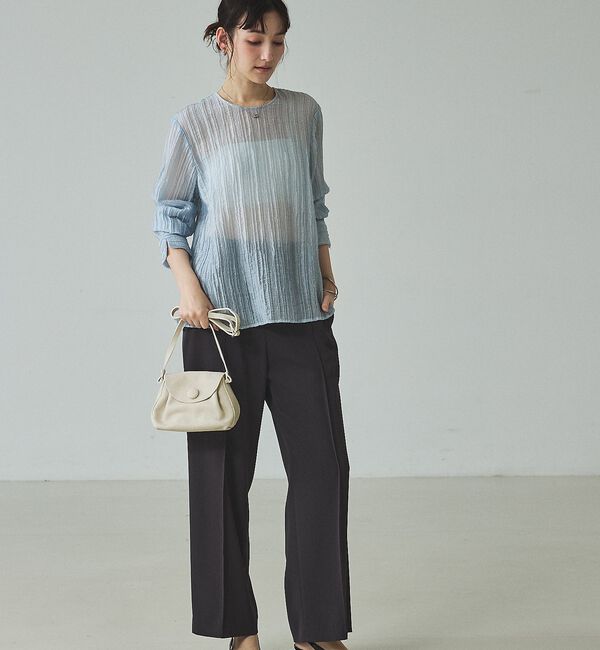qualite「シアークレープブラウス」|シャツ・ブラウス|