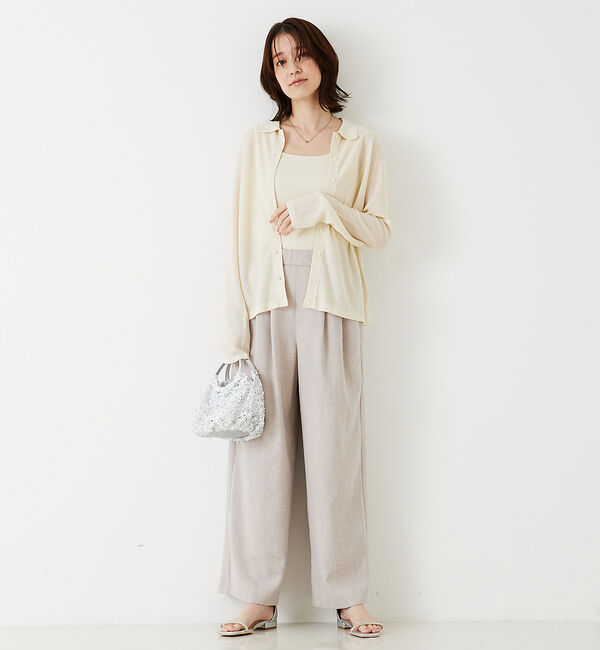 abahouse mavie「【アンサンブル対応】スパンコールシアーニットシャツ」|ニット・セーター|