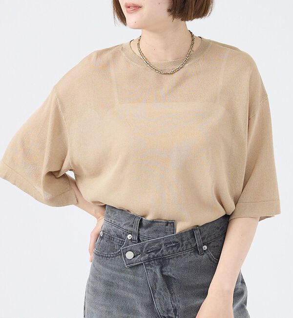 abahouse mavie「シアーニットプルオーバー」|ニット・セーター|ベージュ