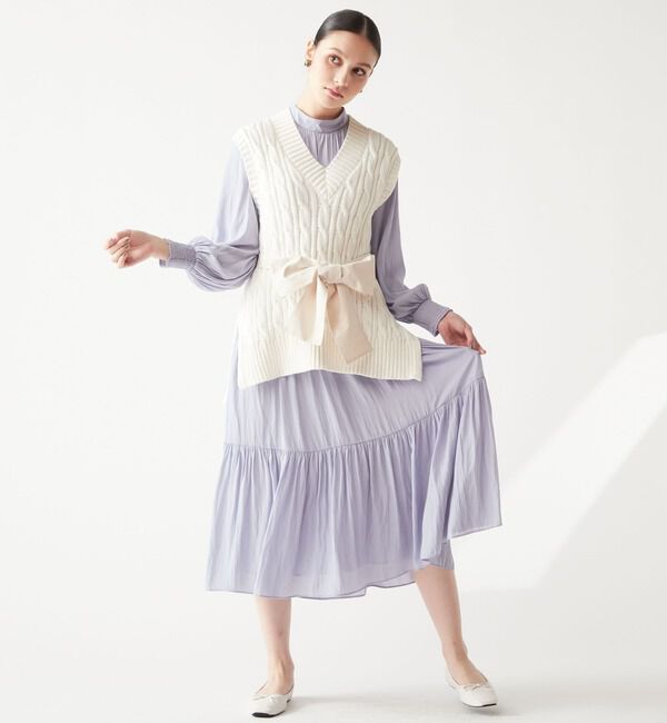 TIARA「ハイネックギャザーワンピース」|ワンピース|