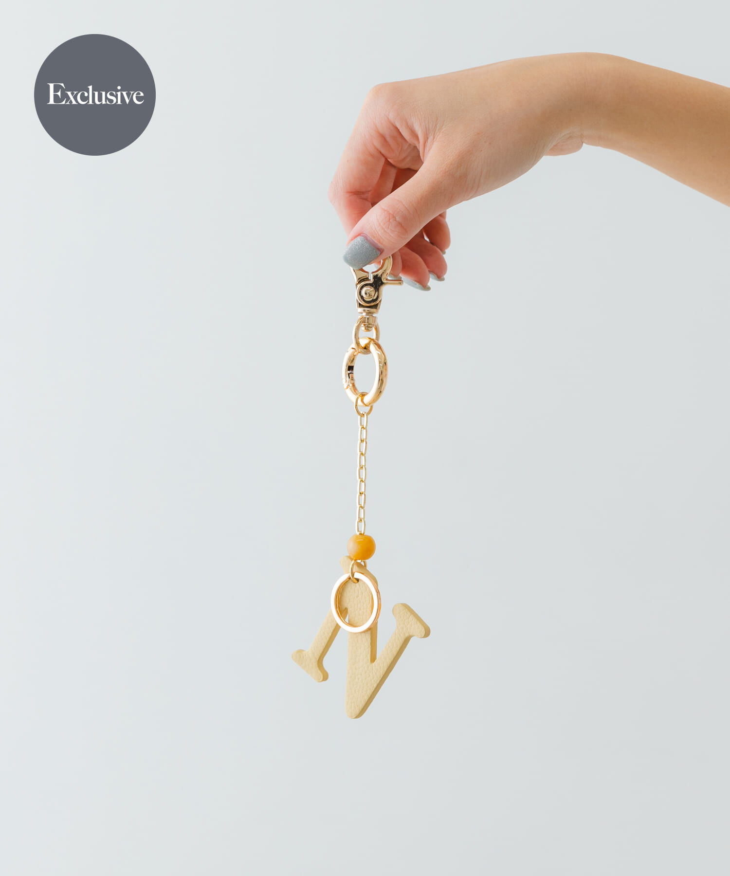 RODE SKO「『別注』Hashibami&times;RODESKO　イニシャルチャーム」|チャーム・キーホルダー|ベージュ