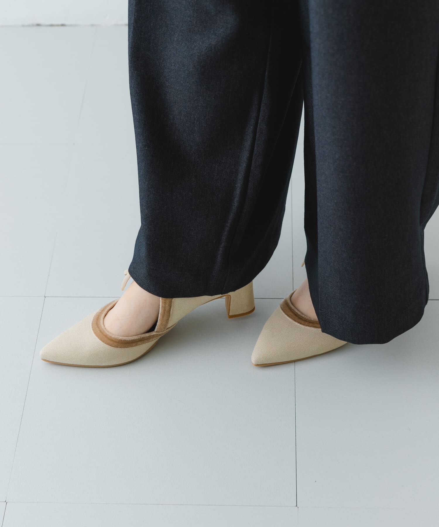 RODE SKO「『MADE IN JAPAN』チャンキーヒールリボンパンプス」|パンプス|