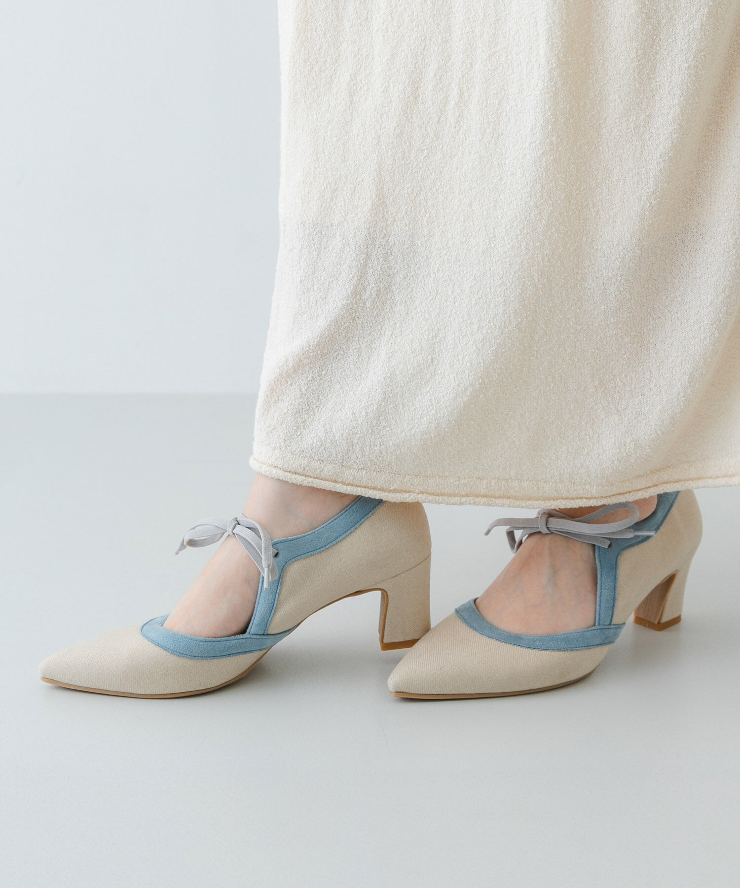 RODE SKO「『MADE IN JAPAN』チャンキーヒールリボンパンプス」|パンプス|