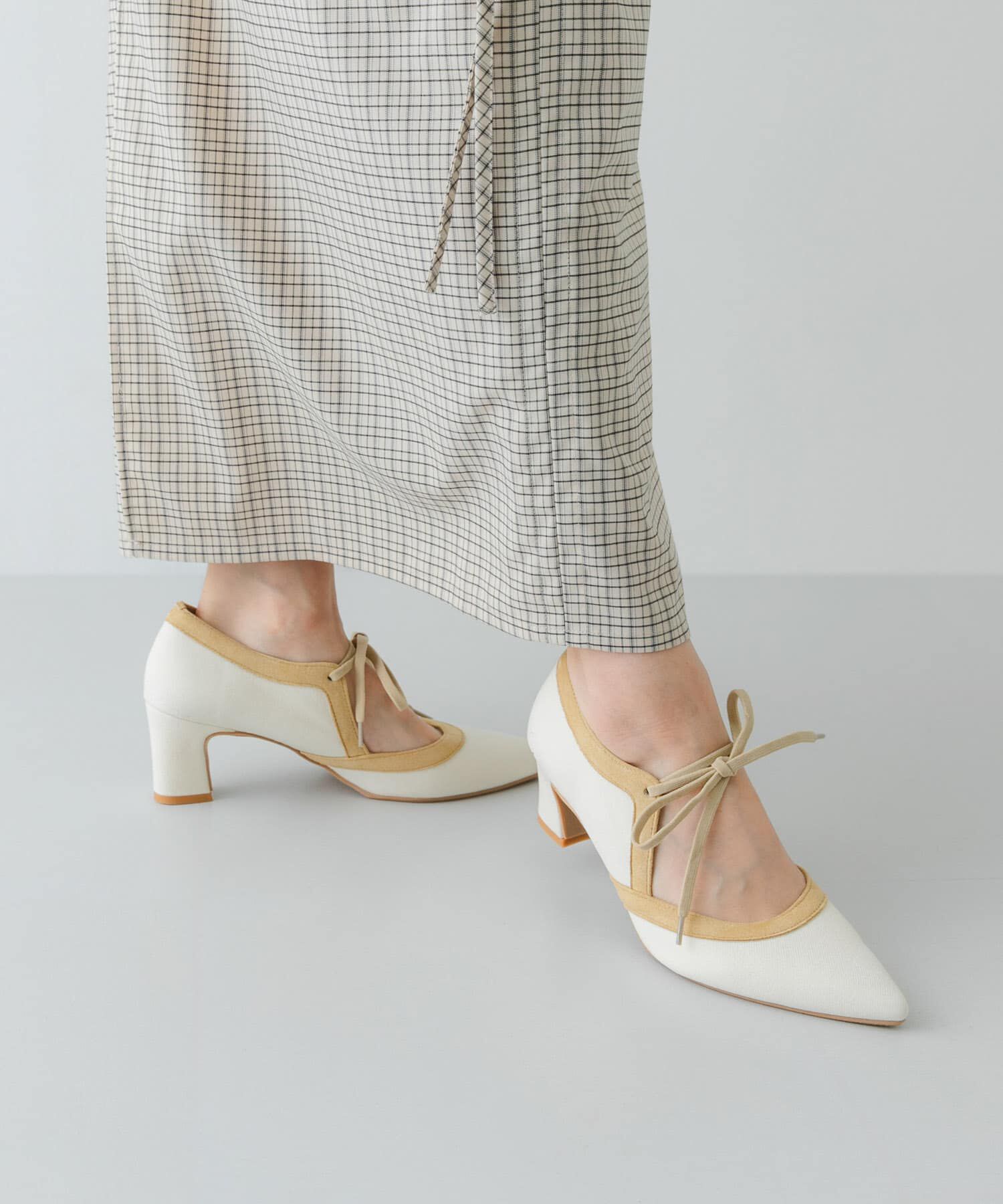 RODE SKO「『MADE IN JAPAN』チャンキーヒールリボンパンプス」|パンプス|