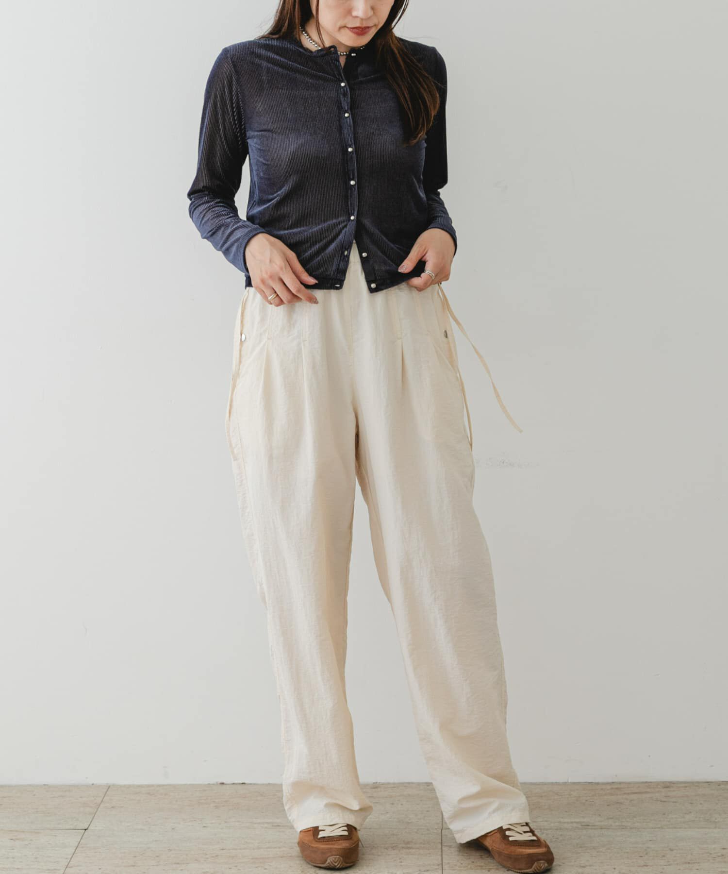 URBAN RESEARCH ROSSO「F by ROSSO　シアーリブベロアコンパクトカーディガン」|カーディガン|