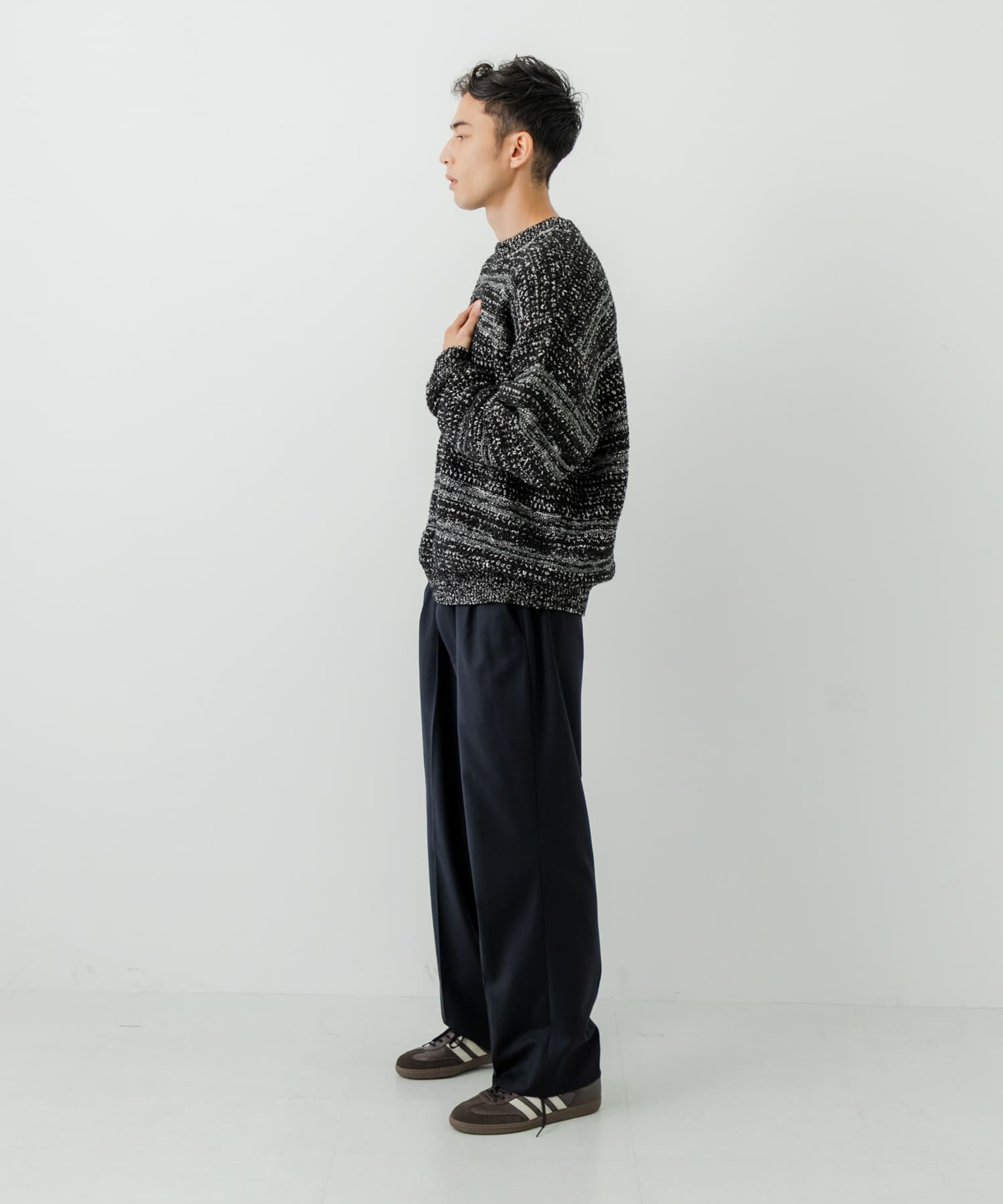 URBAN RESEARCH「『別注』crepuscule&times;URBAN RESEARCH　Multi Border Mix CREW-NECK」|ニット・セーター|