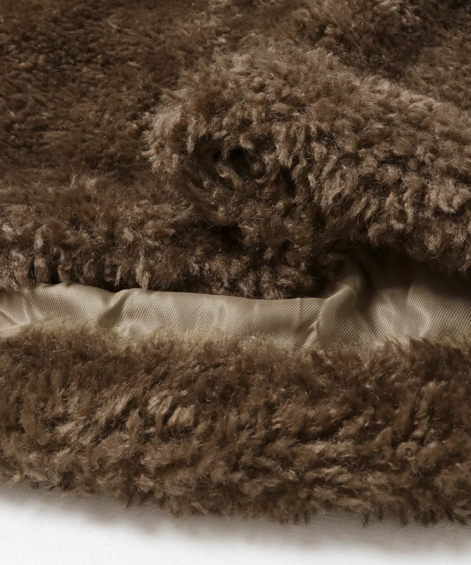 URBAN RESEARCH ROSSO「『WEB/一部店舗限定』ノーカラーファーボアZIPブルゾン」|ノーカラージャケット|