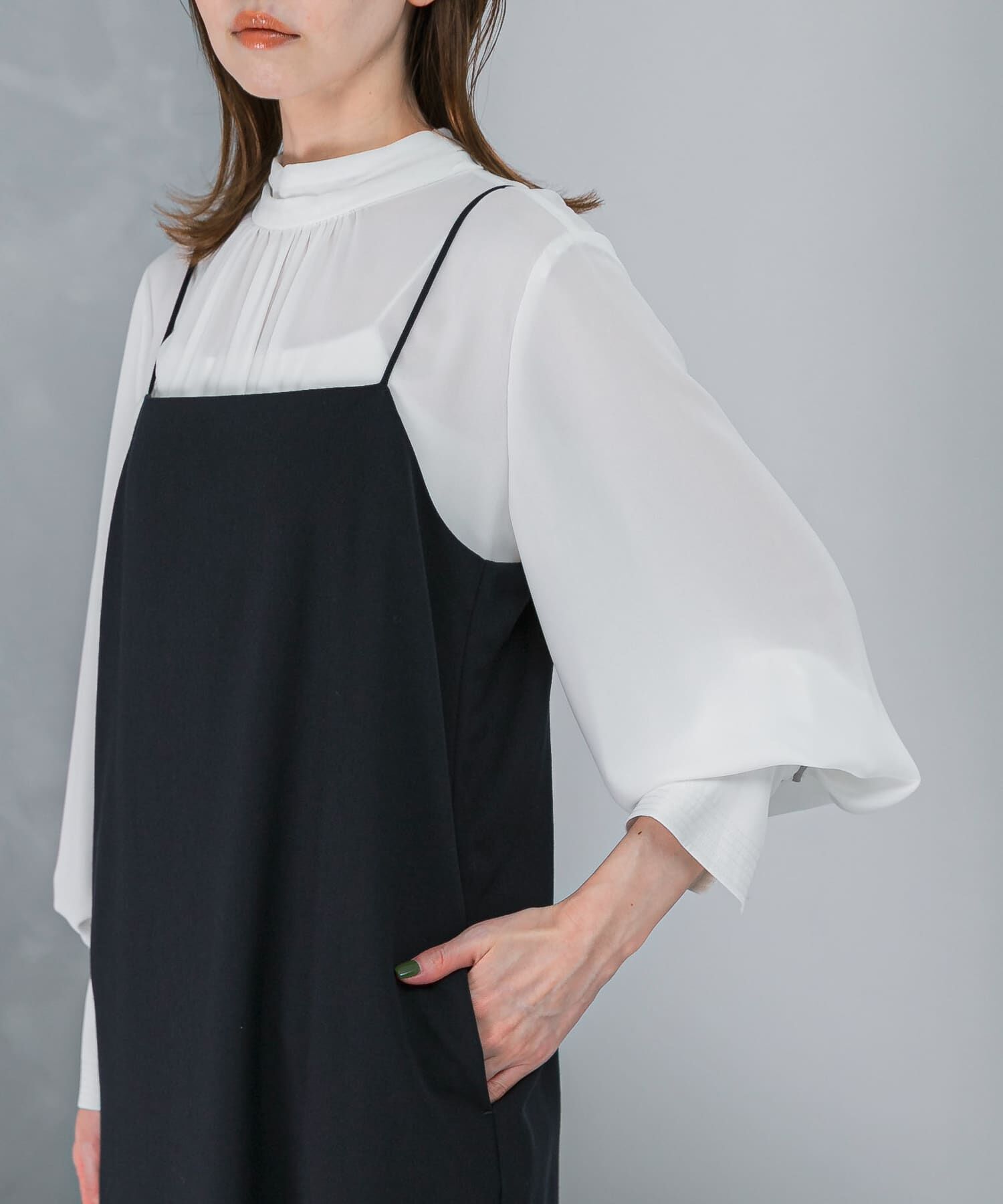 URBAN RESEARCH ROSSO「ギャザーハイネックブラウス」|シャツ・ブラウス|