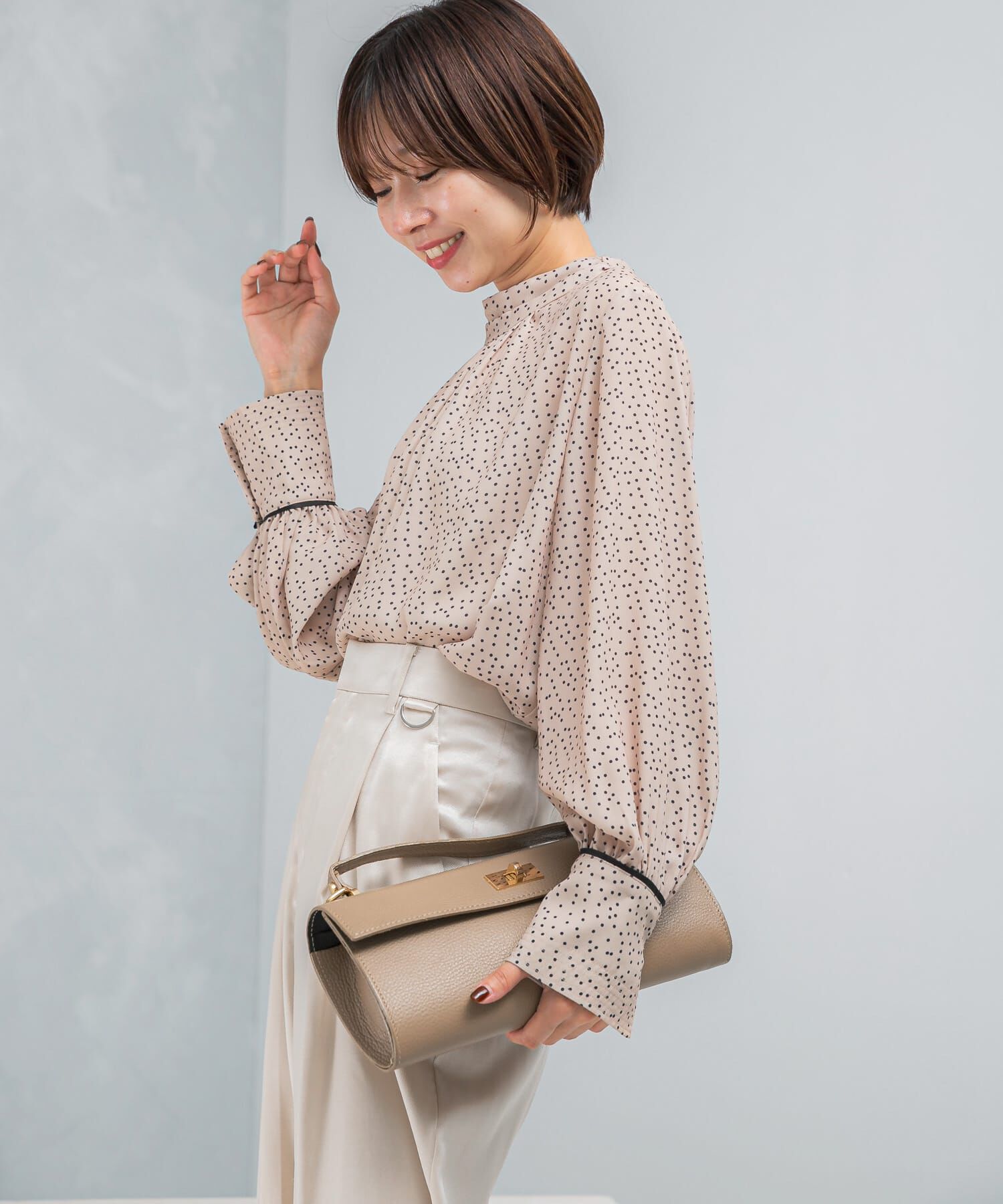 URBAN RESEARCH ROSSO「ギャザーハイネックブラウス」|シャツ・ブラウス|