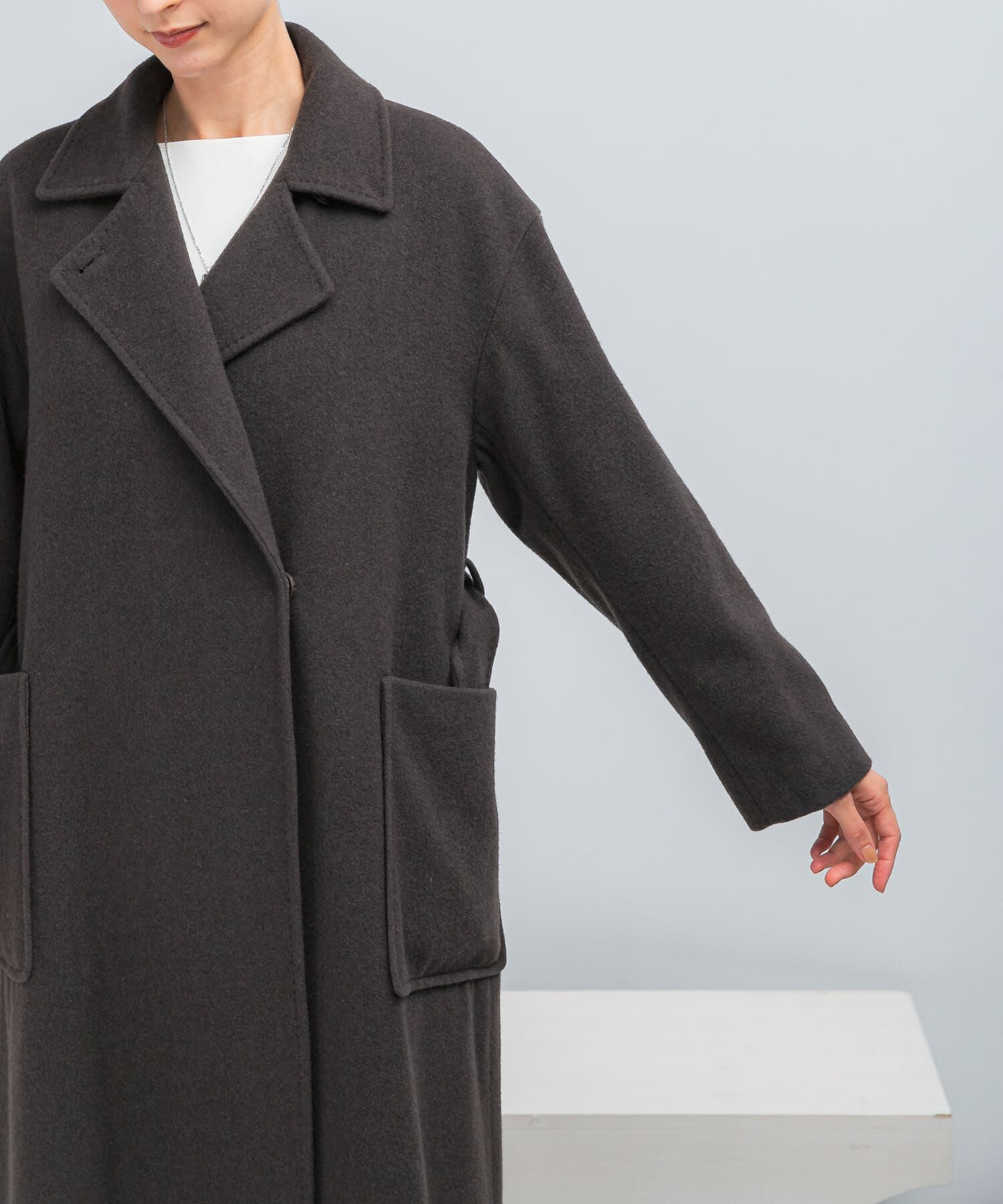 URBAN RESEARCH ROSSO「ウールカシミヤコート」|ノーカラーコート|