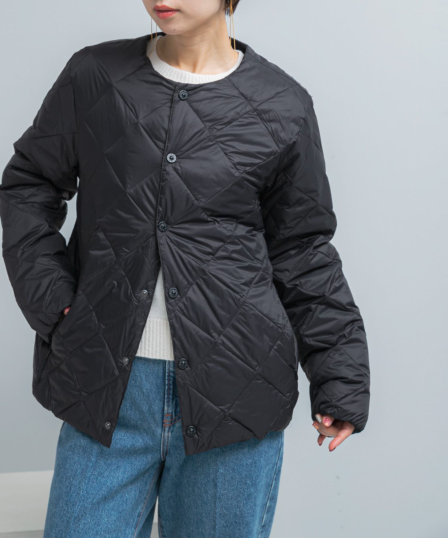 URBAN RESEARCH ROSSO「TAION　CREW NECK DOWN JACKET」|ダウン|ブラック