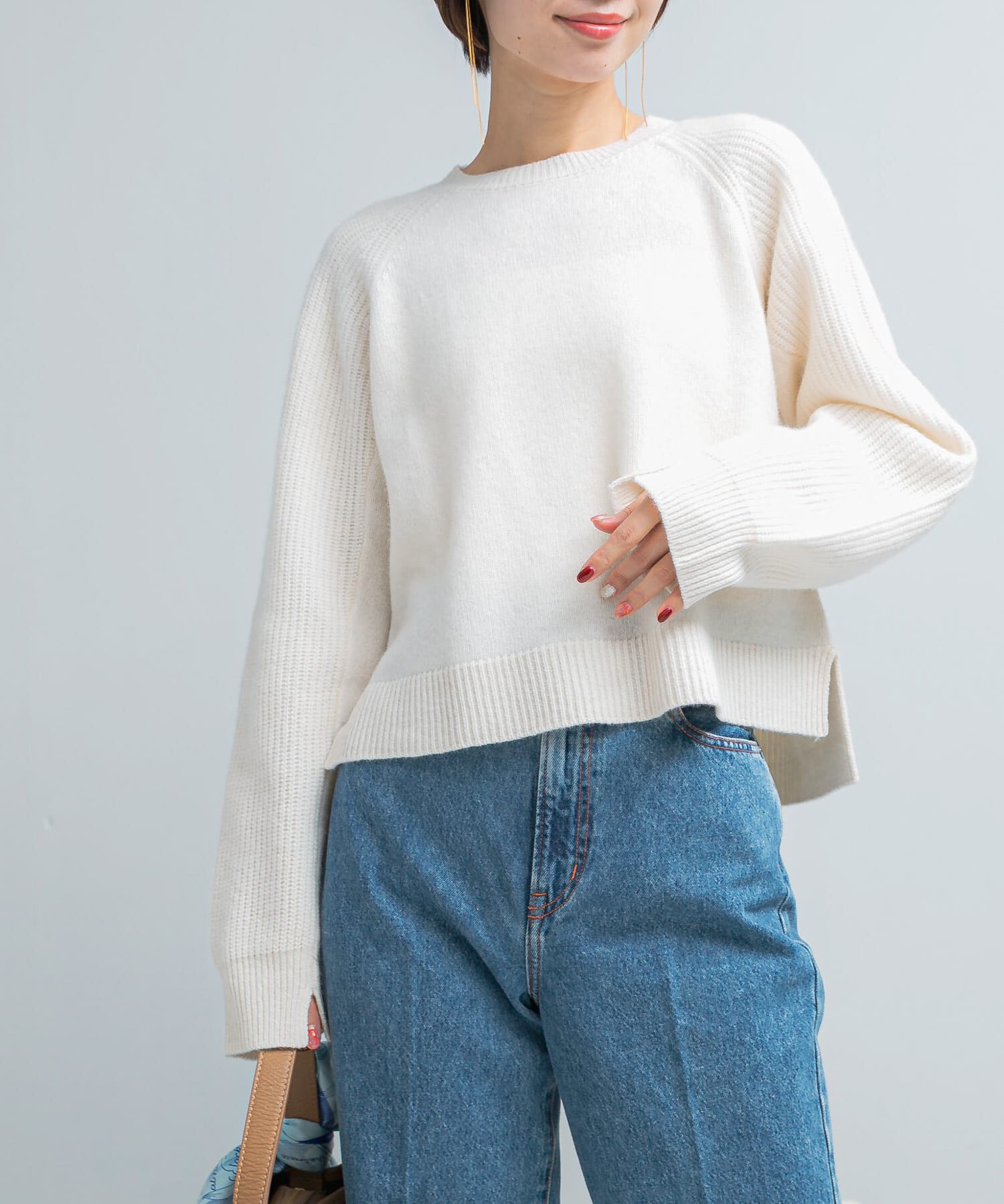 URBAN RESEARCH ROSSO「スーパーファインラムズウールショートニット」|ニット・セーター|