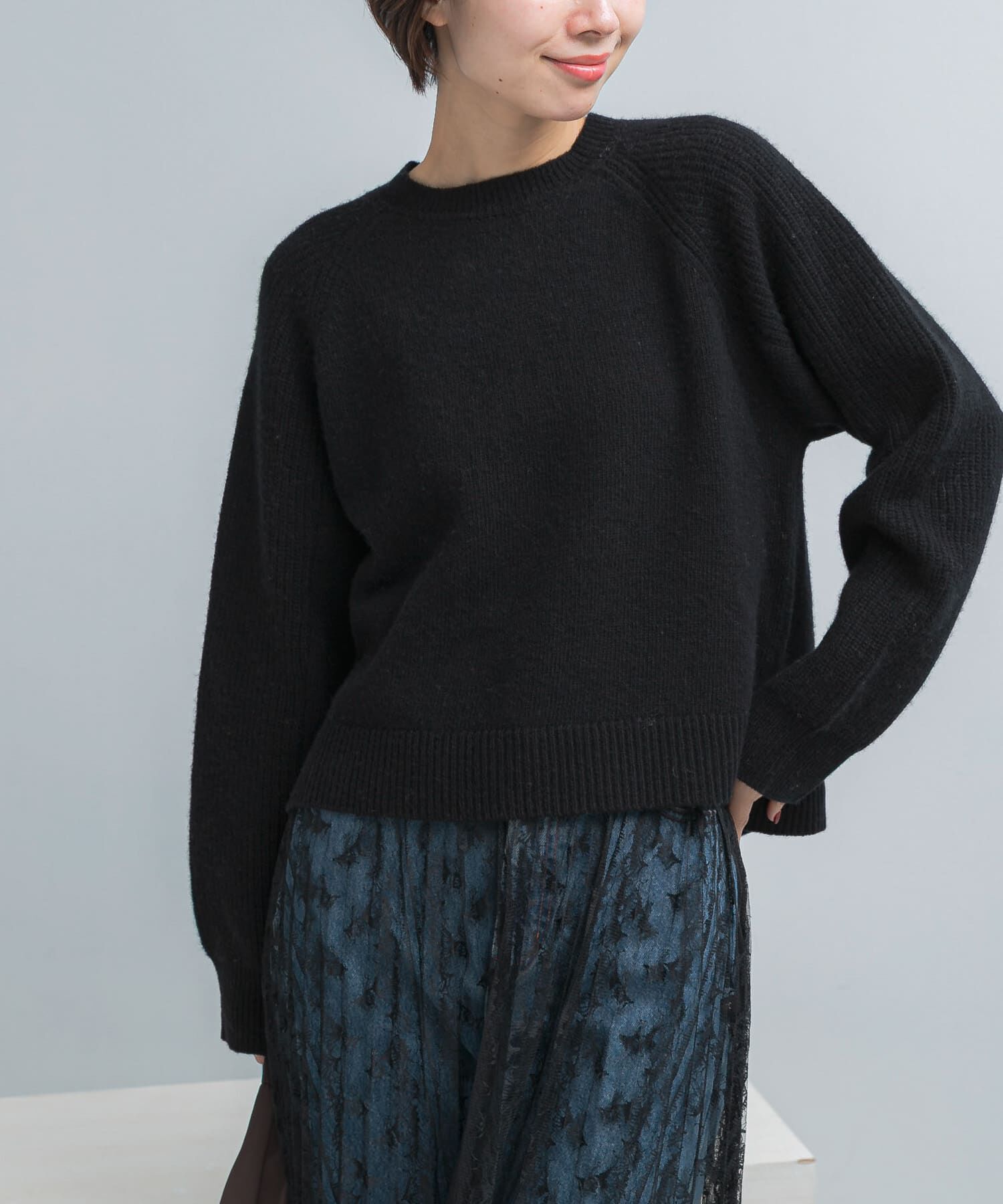 URBAN RESEARCH ROSSO「スーパーファインラムズウールショートニット」|ニット・セーター|