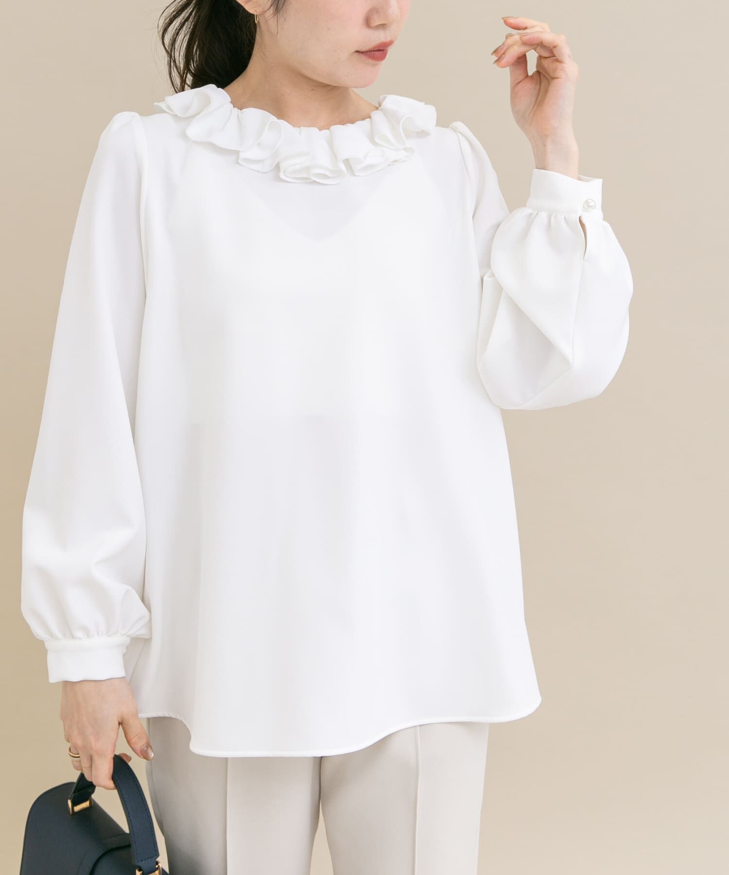 URBAN RESEARCH ROSSO「『WEB限定』コサージュカラー2WAYブラウス」|シャツ・ブラウス|