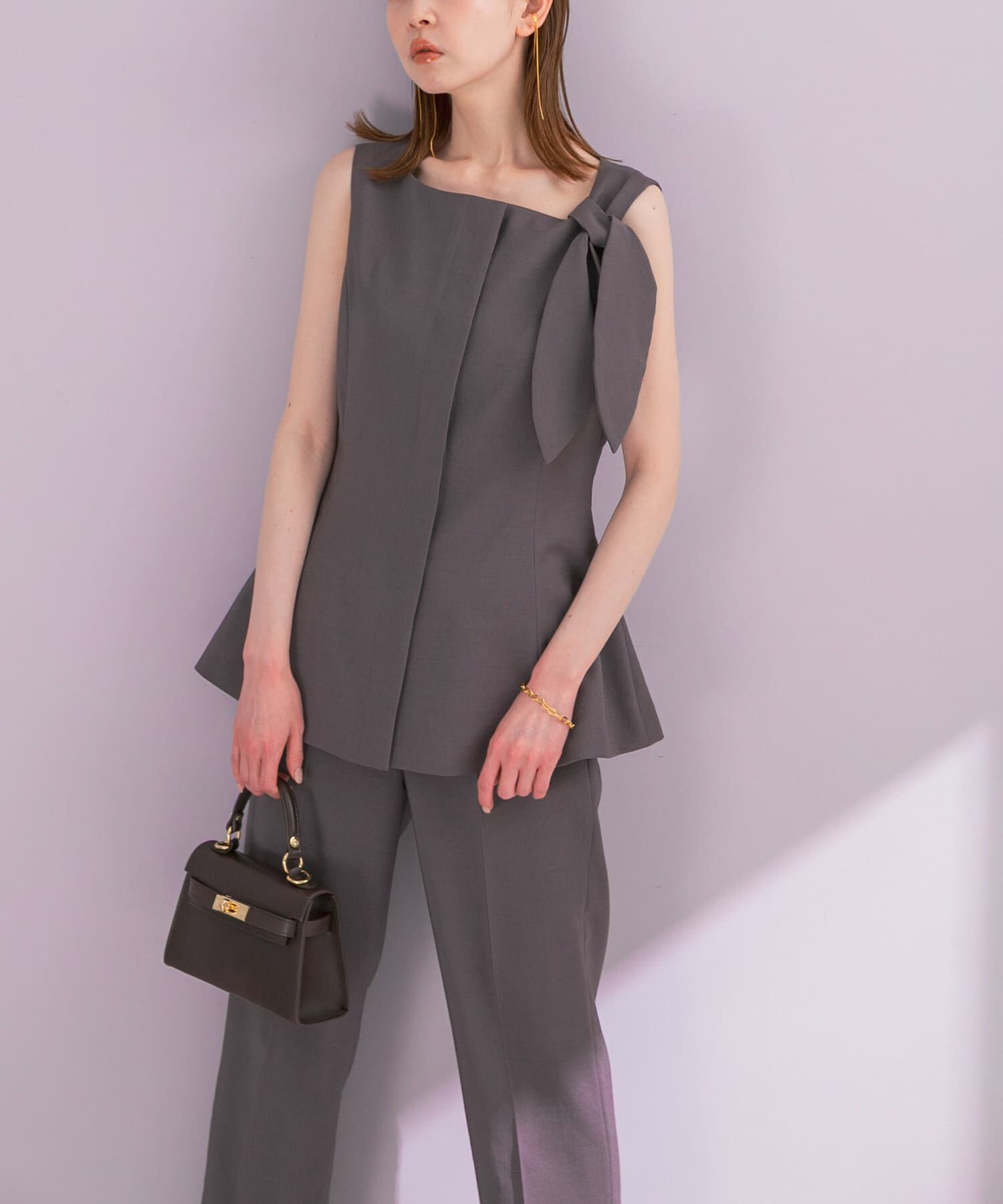 URBAN RESEARCH ROSSO「リボンデザイン2WAYジレセットアップ」|その他|チャコールグレー